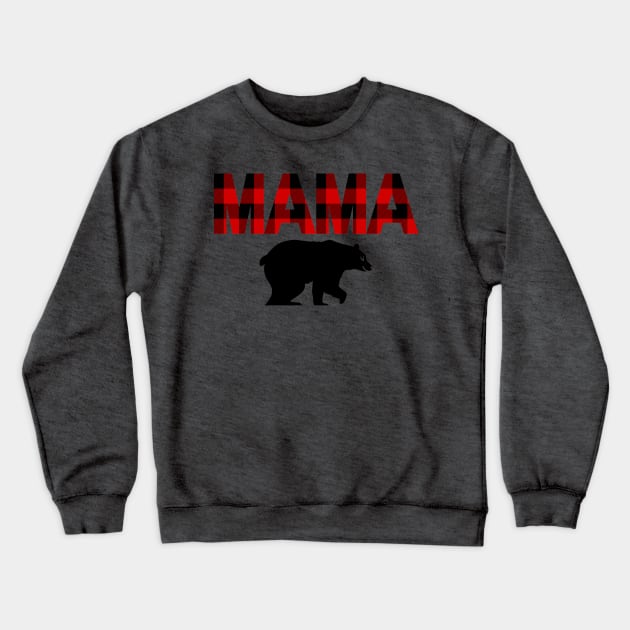 Mama Bear in Buffalo Plaid Pattern Crewneck Sweatshirt by EdenLiving